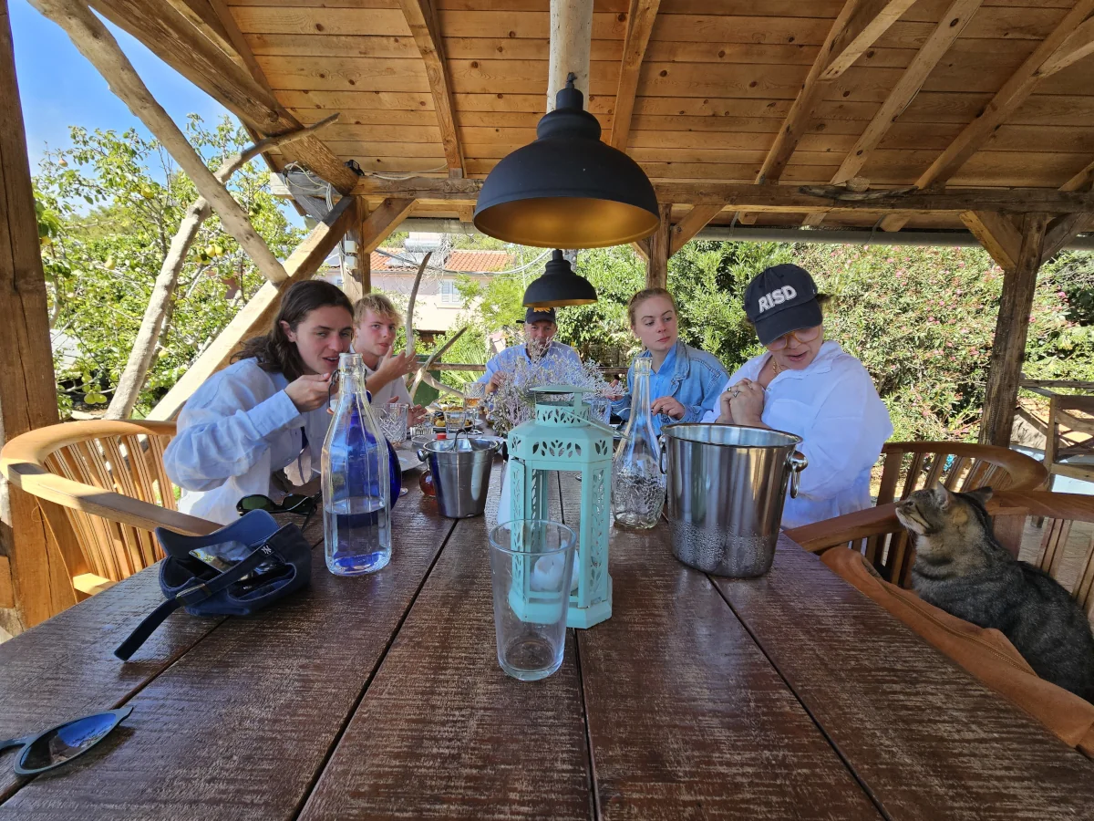 Guests having lunch at a konoba on the islands